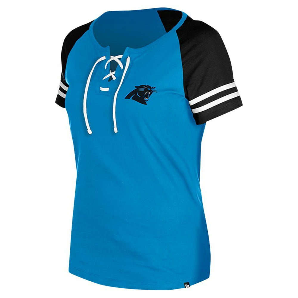 Carolina Panthers New Era Women's Lace-Up Raglan T-Shirt
