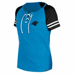 Carolina Panthers New Era Women's Lace-Up Raglan T-Shirt