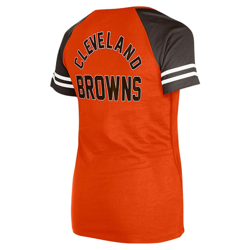 Cleveland Browns New Era Women's Throwback Lace-Up Raglan T-Shirt