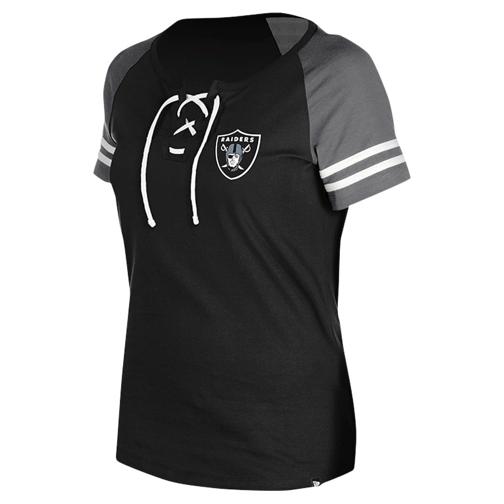 Las Vegas Raiders New Era Women's Lace-Up Raglan T-Shirt