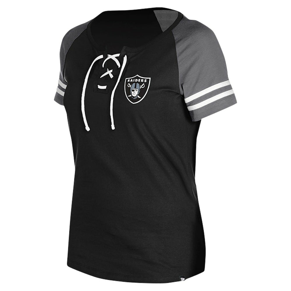 Las Vegas Raiders New Era Women's Lace-Up Raglan T-Shirt