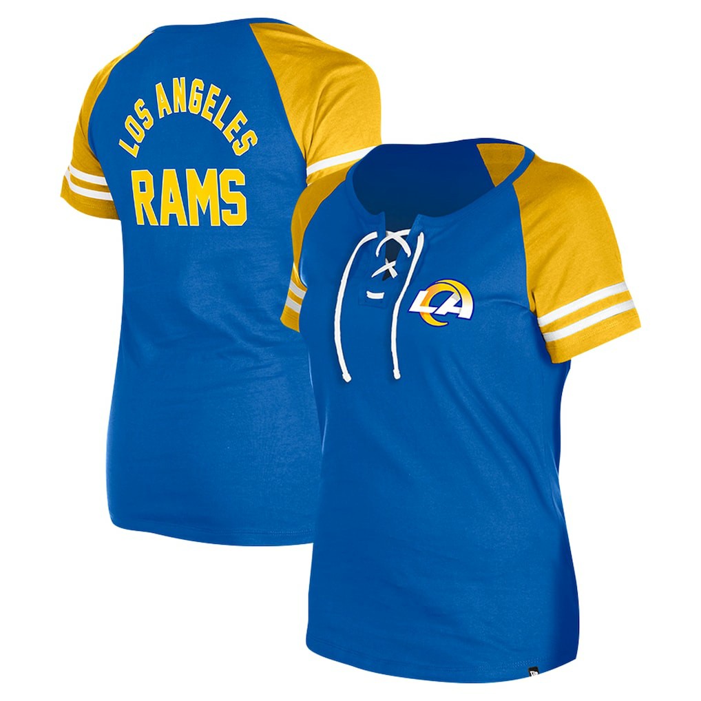 Los Angeles Rams New Era Women's Lace-Up Raglan T-Shirt