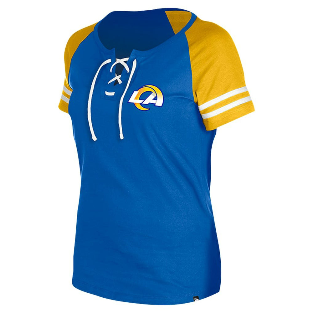Los Angeles Rams New Era Women's Lace-Up Raglan T-Shirt