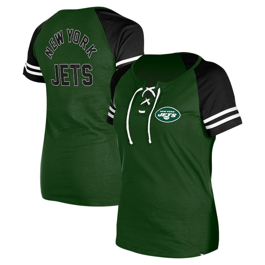 New York Jets New Era Women's Lace-Up Raglan T-Shirt