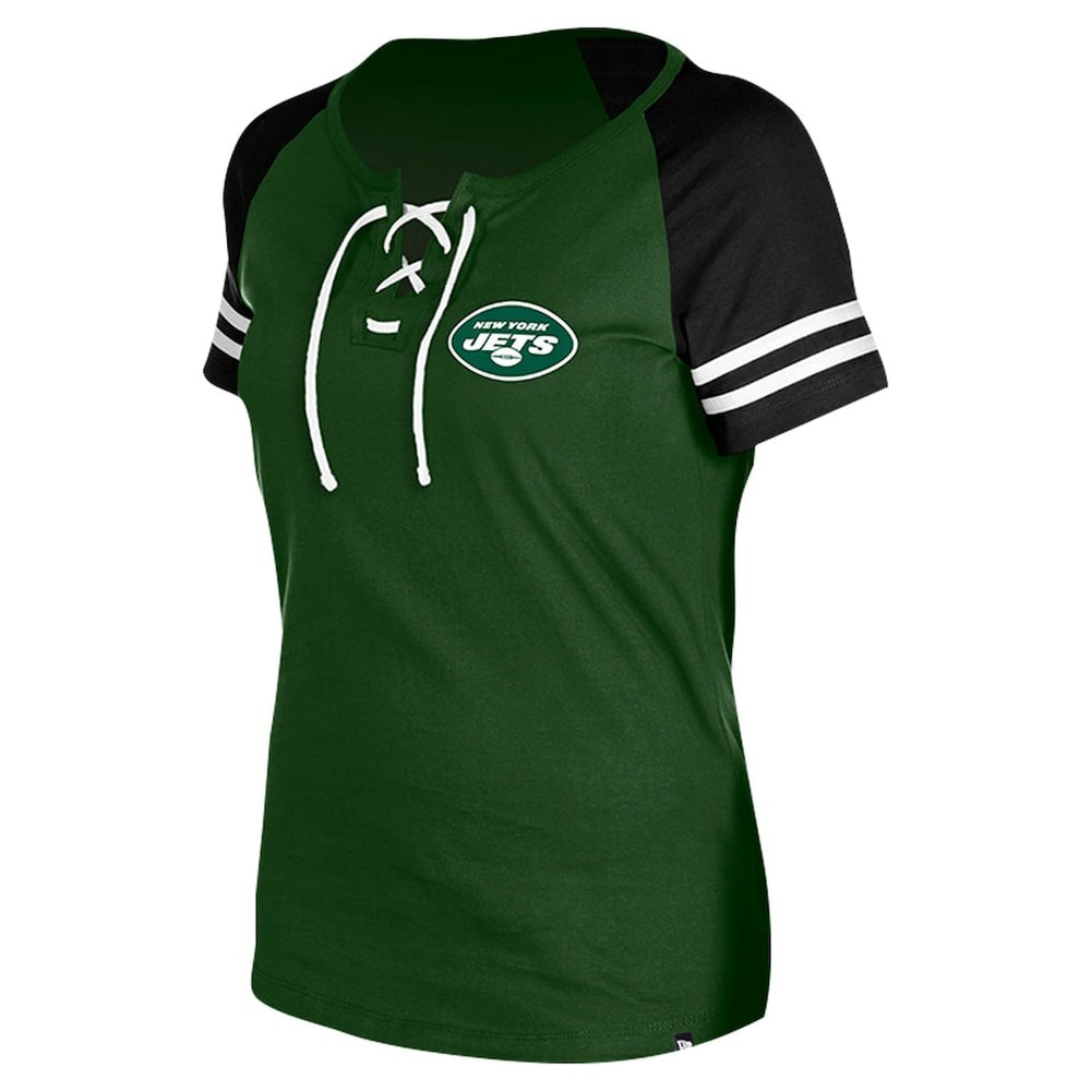 New York Jets New Era Women's Lace-Up Raglan T-Shirt