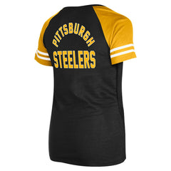 Pittsburgh Steelers New Era Women's Lace-Up Raglan T-Shirt