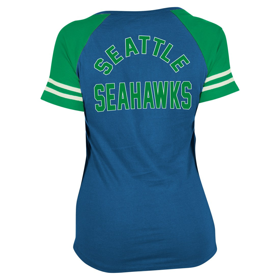 Seattle Seahawks New Era Women's Throwback Lace-Up Raglan T-Shirt
