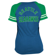 Seattle Seahawks New Era Women's Throwback Lace-Up Raglan T-Shirt