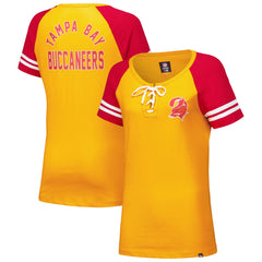 Tampa Bay Buccaneers New Era Women's Throwback Lace-Up Raglan T-Shirt