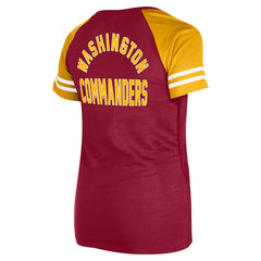 Washington Commanders New Era Women's Lace-Up Raglan T-Shirt