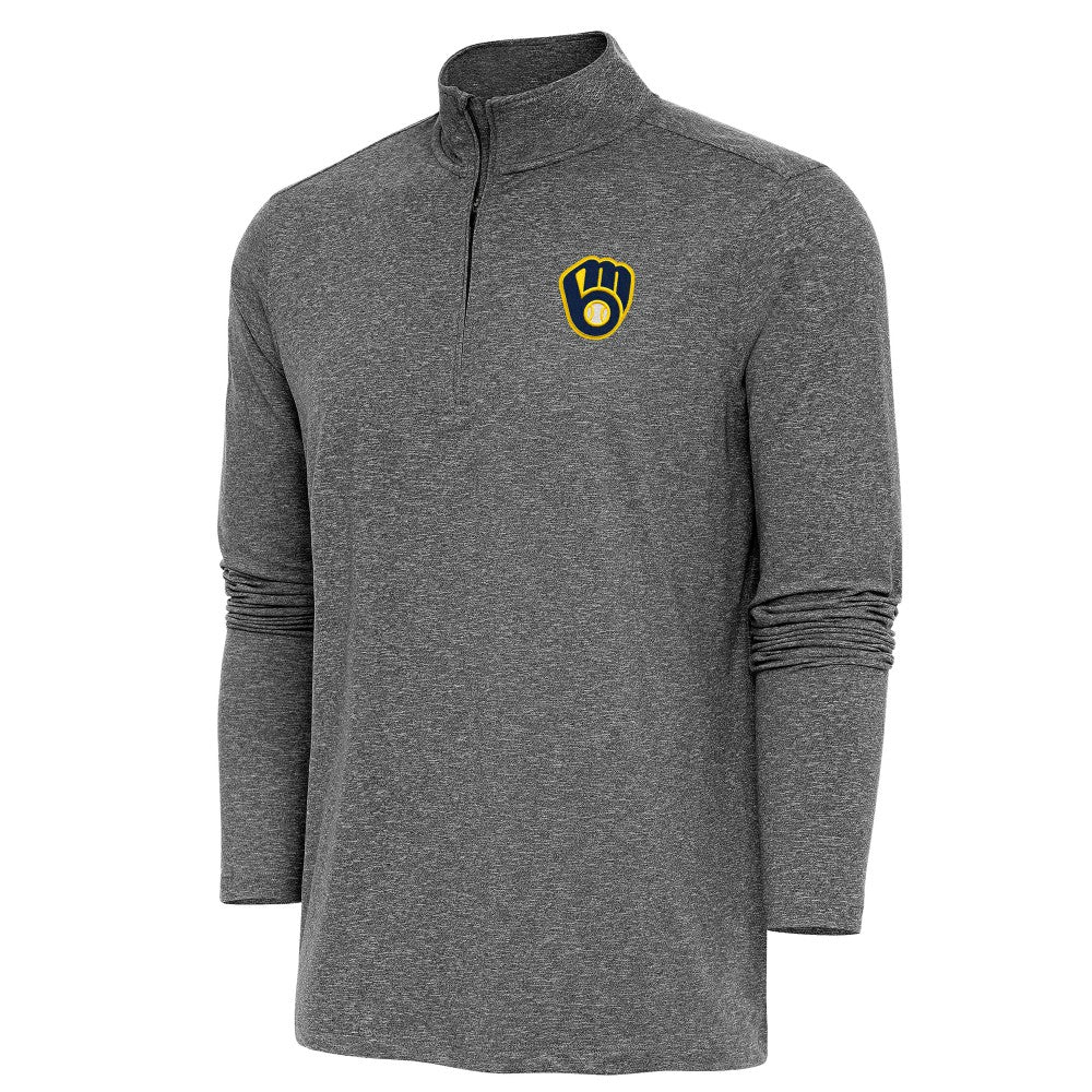 Milwaukee Brewers Antigua Hunk Quarter-Zip Pullover Top | MLB Online