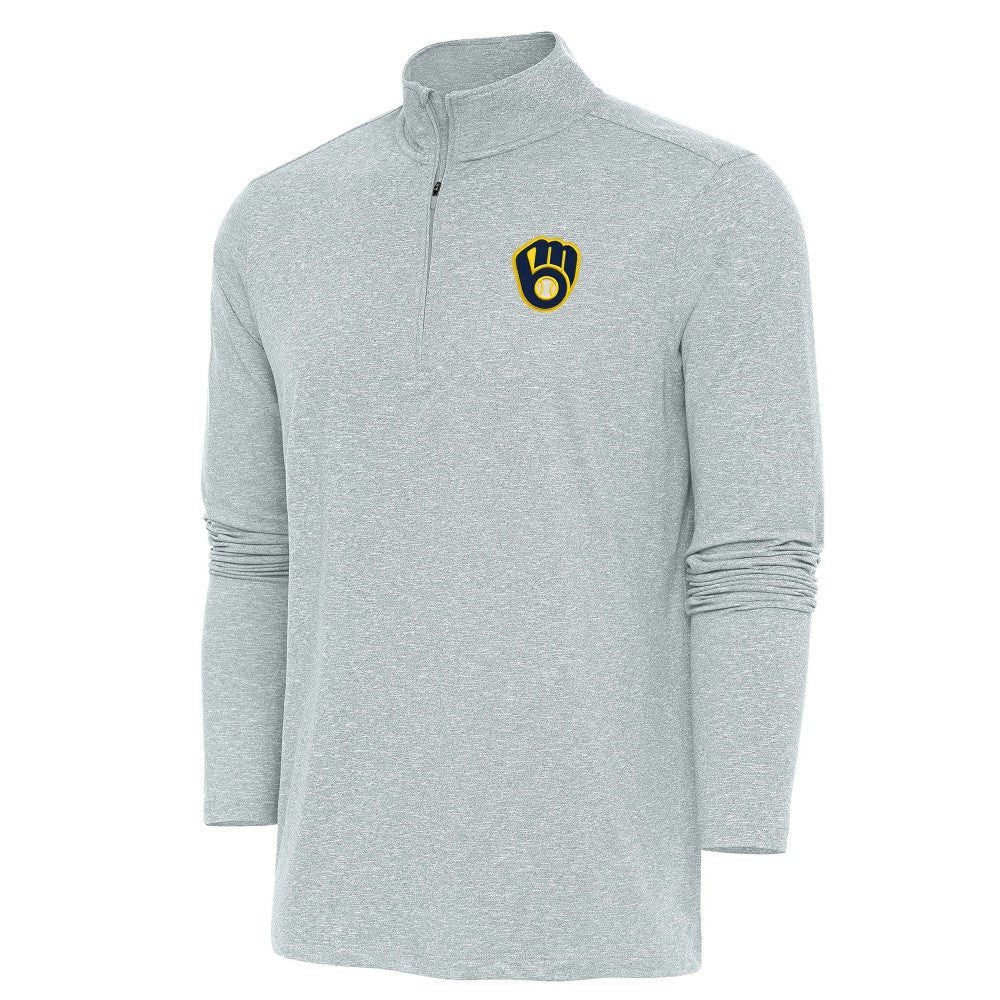 Milwaukee Brewers Antigua Hunk Quarter-Zip Pullover Top | MLB On Sale