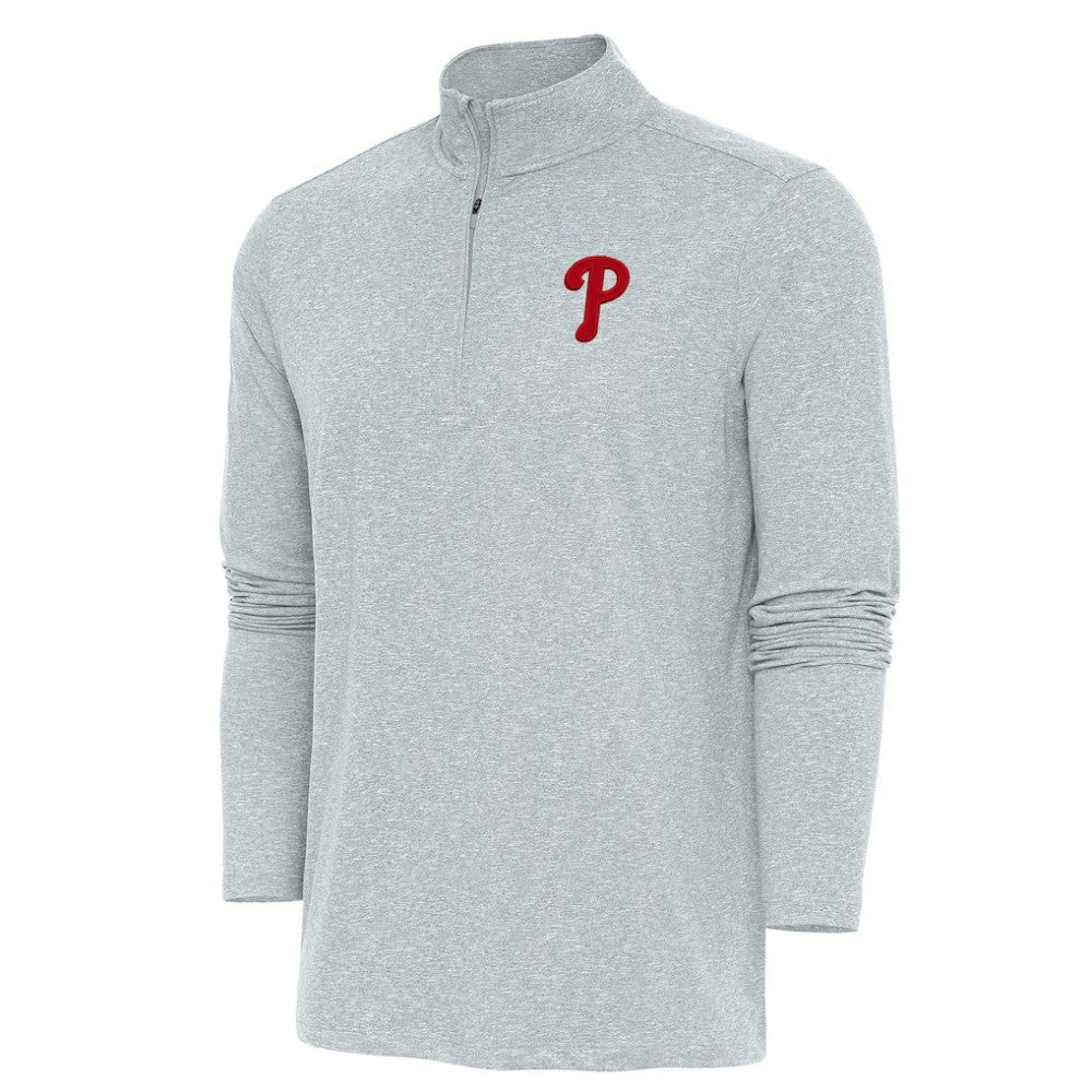 Philadelphia Phillies Antigua Hunk Quarter-Zip Pullover Top | MLB Shop