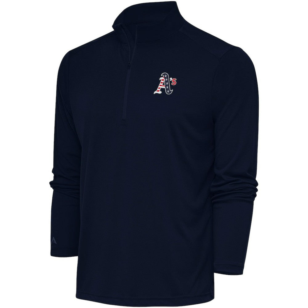 Athletics Antigua Patriotic Tribute Quarter-Zip Pullover Top | MLB Online