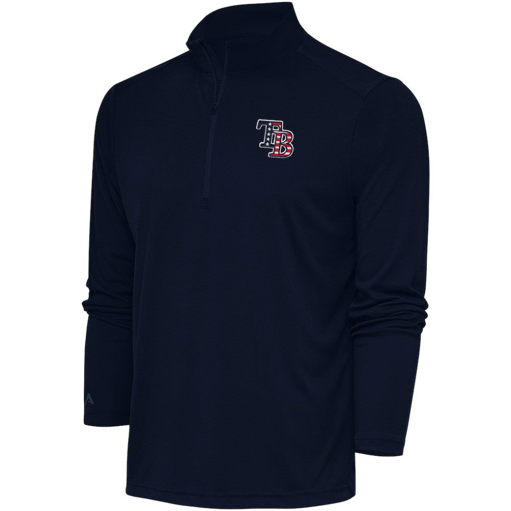 Tampa Bay Rays Antigua Patriotic Tribute Quarter-Zip Pullover Top | MLB US