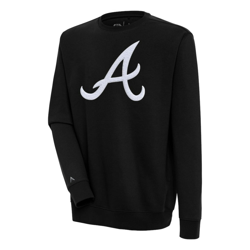 Atlanta Braves Antigua Victory Crewneck Chenille Pullover Sweatshirt | MLB US