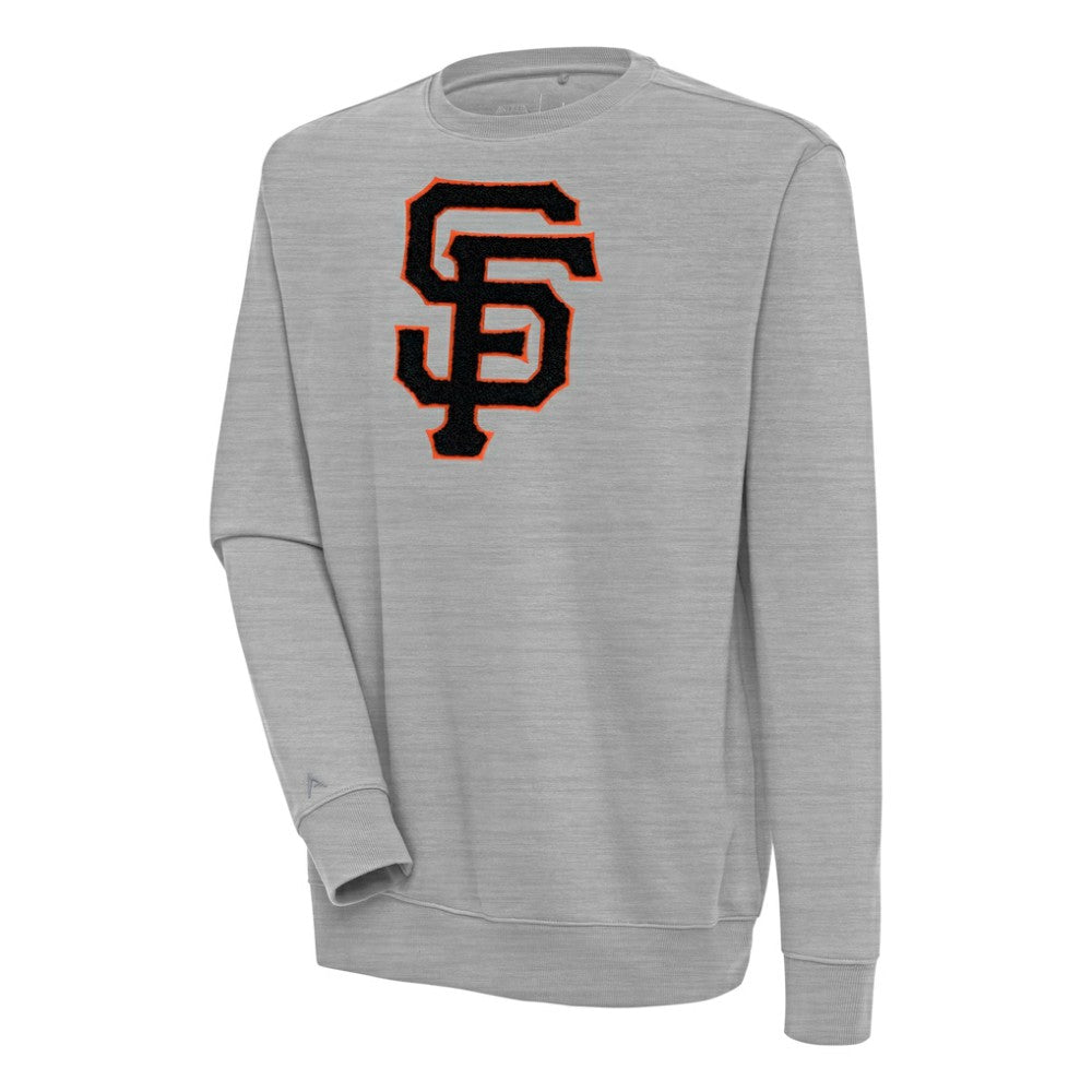 San Francisco Giants Antigua Victory Crewneck Chenille Pullover Sweatshirt | MLB Discount
