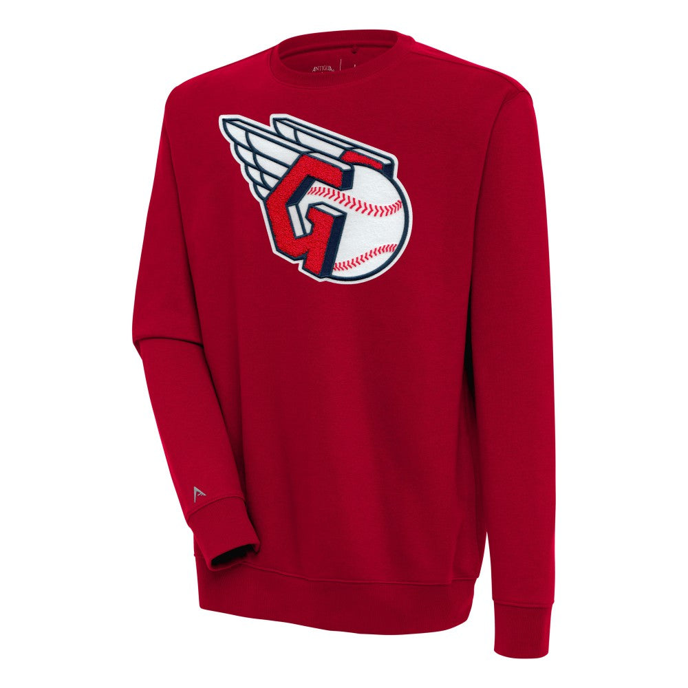 Cleveland Guardians Antigua Victory Crewneck Chenille Pullover Sweatshirt | MLB Discount