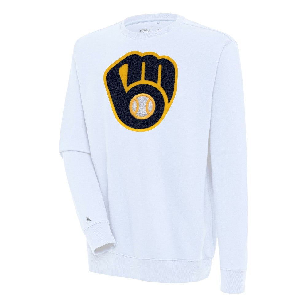 Milwaukee Brewers Antigua Victory Crewneck Chenille Pullover Sweatshirt | MLB US