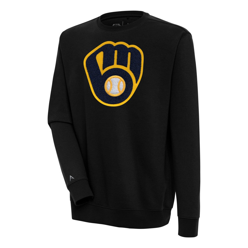 Milwaukee Brewers Antigua Victory Crewneck Chenille Pullover Sweatshirt | MLB Discount