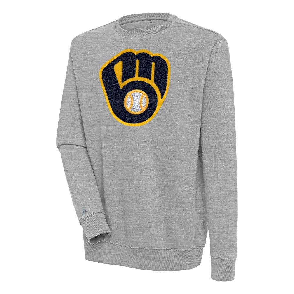 Milwaukee Brewers Antigua Victory Crewneck Chenille Pullover Sweatshirt | MLB Near me