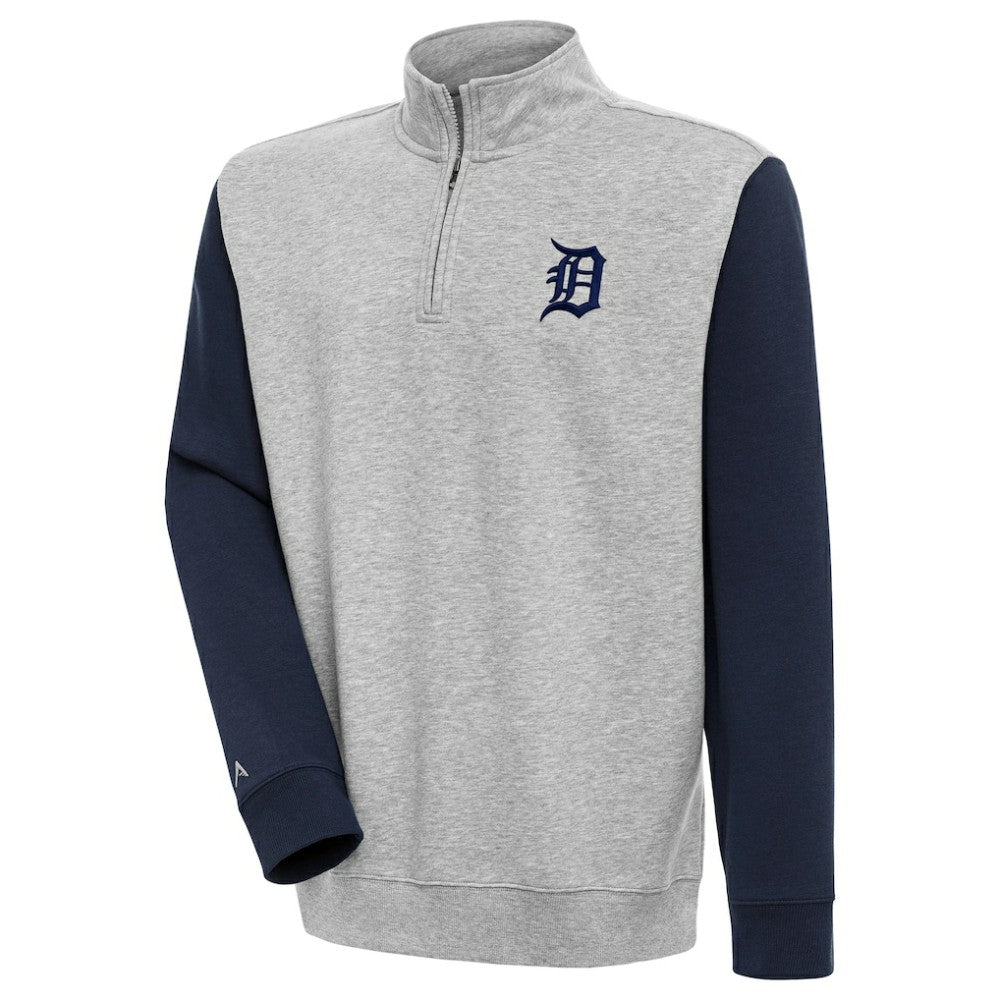 Detroit Tigers Antigua Victory Colorblock Quarter-Zip Pullover Top | MLB New