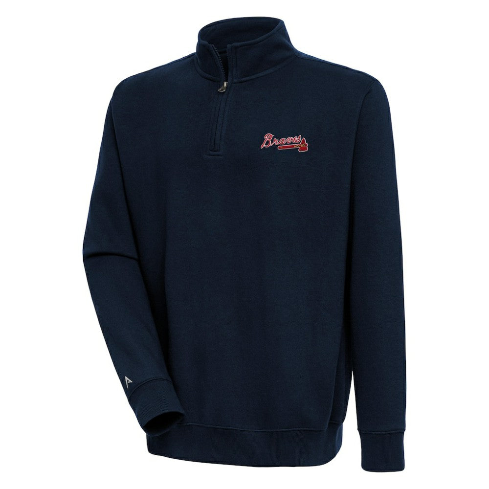 Atlanta Braves Antigua Victory Quarter-Zip Pullover Top | MLB Shop