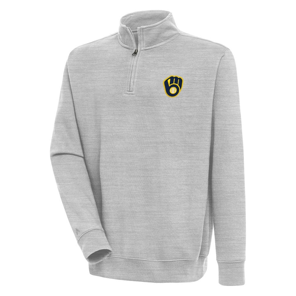 Milwaukee Brewers Antigua Victory Quarter-Zip Pullover Top | MLB On Sale