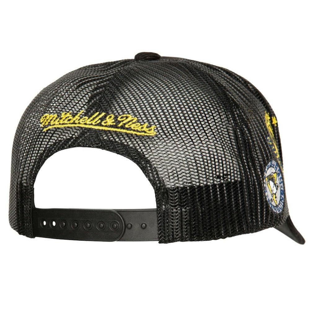 Pittsburgh Penguins Mitchell & Ness Times Up Classic Script Cord Trucker Adjustable Hat Outlet