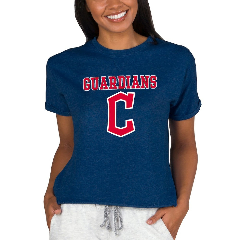 Cleveland Guardians Concepts Sport Women's Tri-Blend Mainstream Terry Short Sleeve Sweatshirt Top | MLB Near me
