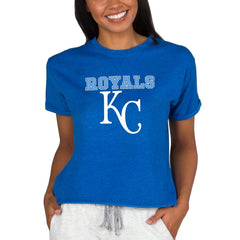 Kansas City Royals Concepts Sport Women's Tri-Blend Mainstream Terry Short Sleeve Sweatshirt Top | MLB For sale