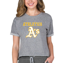 Athletics Concepts Sport Women's Tri-Blend Mainstream Terry Short Sleeve Sweatshirt Top | MLB Sale