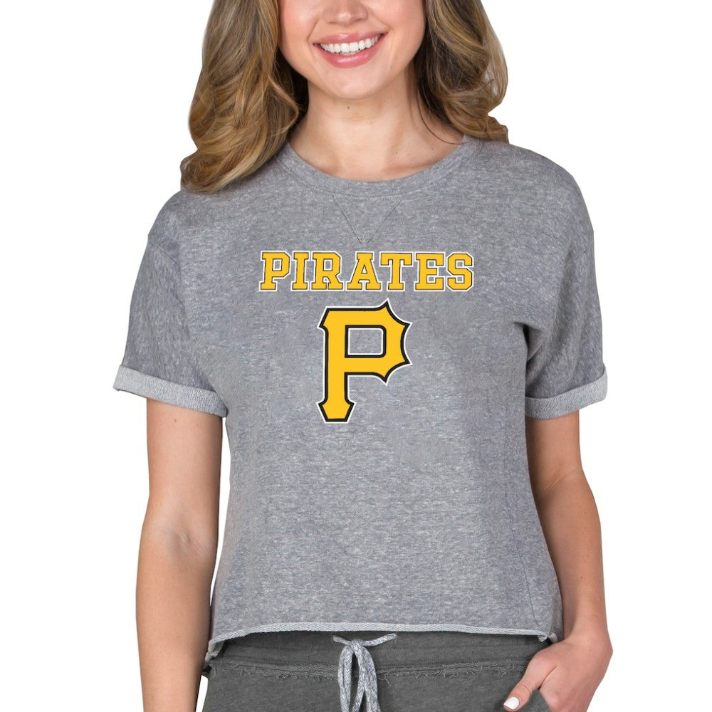 Pittsburgh Pirates Concepts Sport Women's Tri-Blend Mainstream Terry Short Sleeve Sweatshirt Top | MLB Online