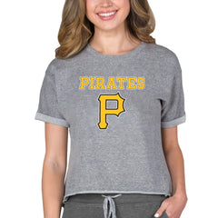 Pittsburgh Pirates Concepts Sport Women's Tri-Blend Mainstream Terry Short Sleeve Sweatshirt Top | MLB Online