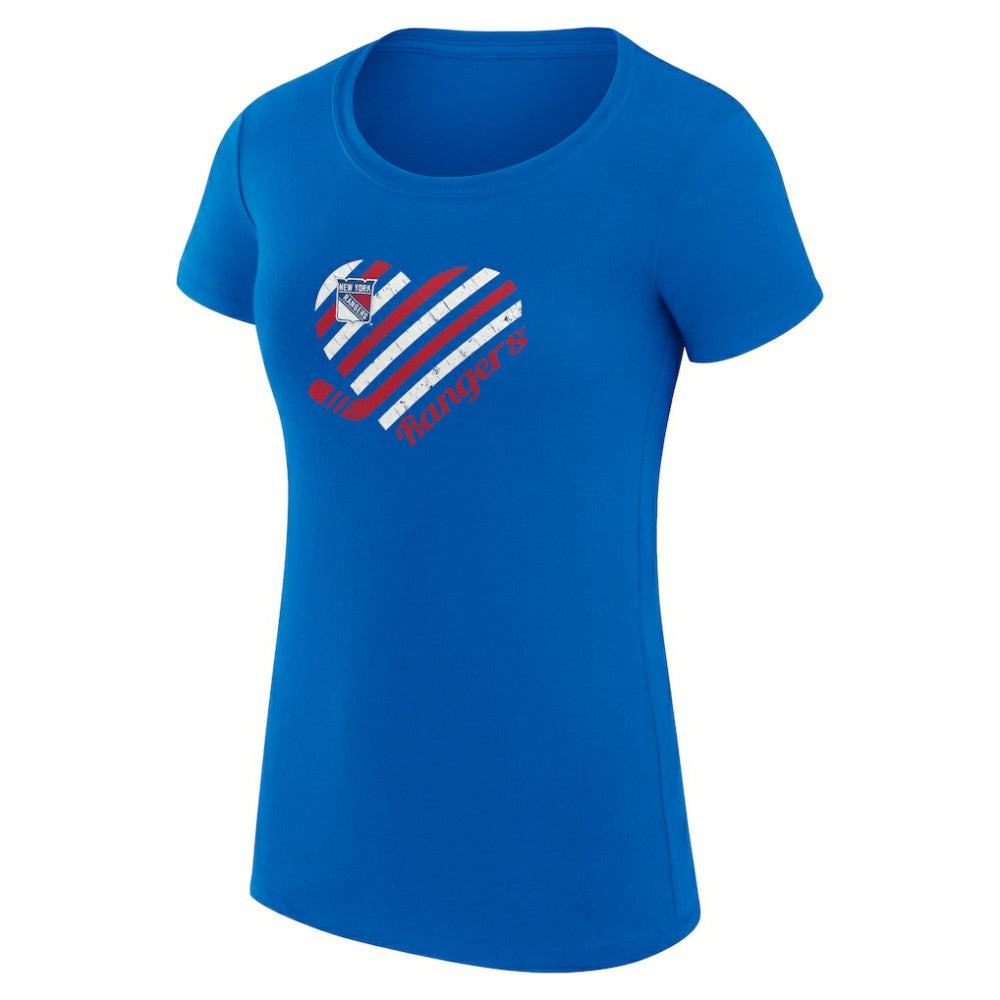 New York Rangers G-III 4Her by Carl Banks Women's Super-Slim Fit Lightweight Heart T-Shirt Sale