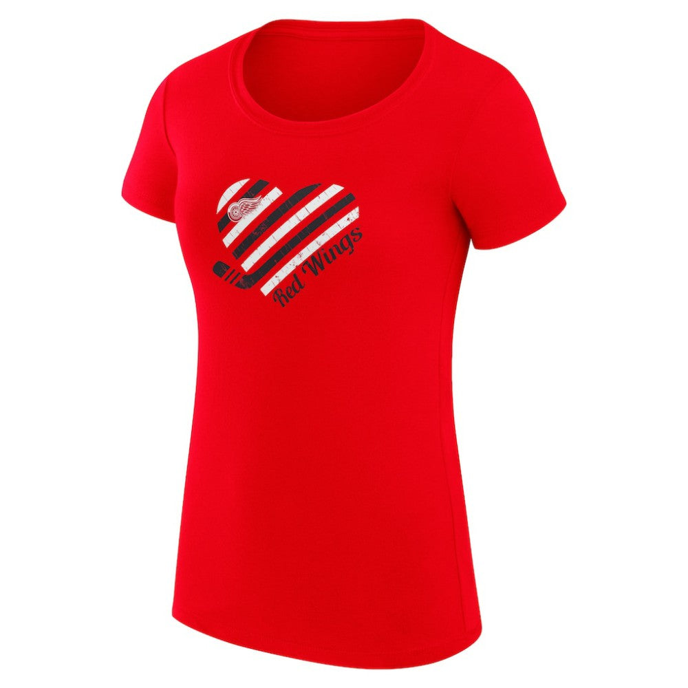 Detroit Red Wings G-III 4Her by Carl Banks Women's Super-Slim Fit Lightweight Heart T-Shirt Outlet
