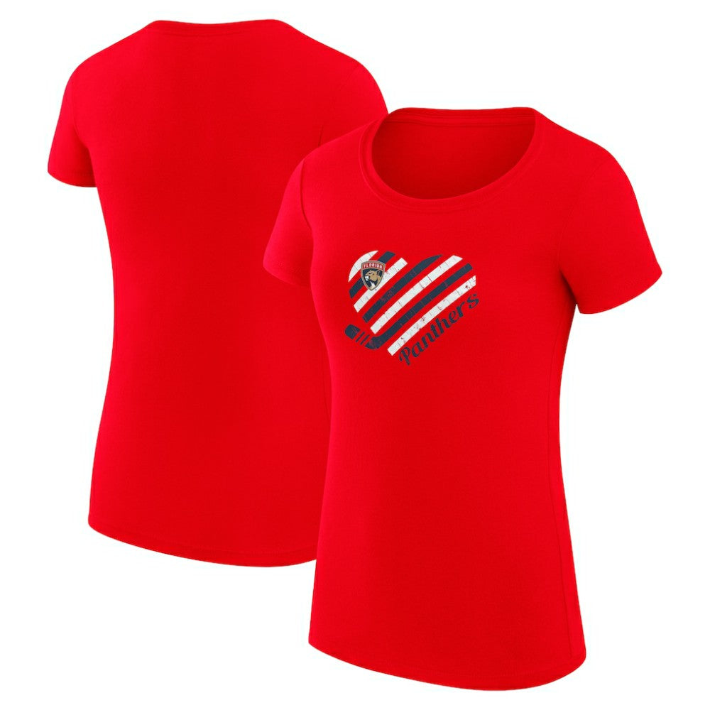 Florida Panthers G-III 4Her by Carl Banks Women's Super-Slim Fit Lightweight Heart T-Shirt On Sale