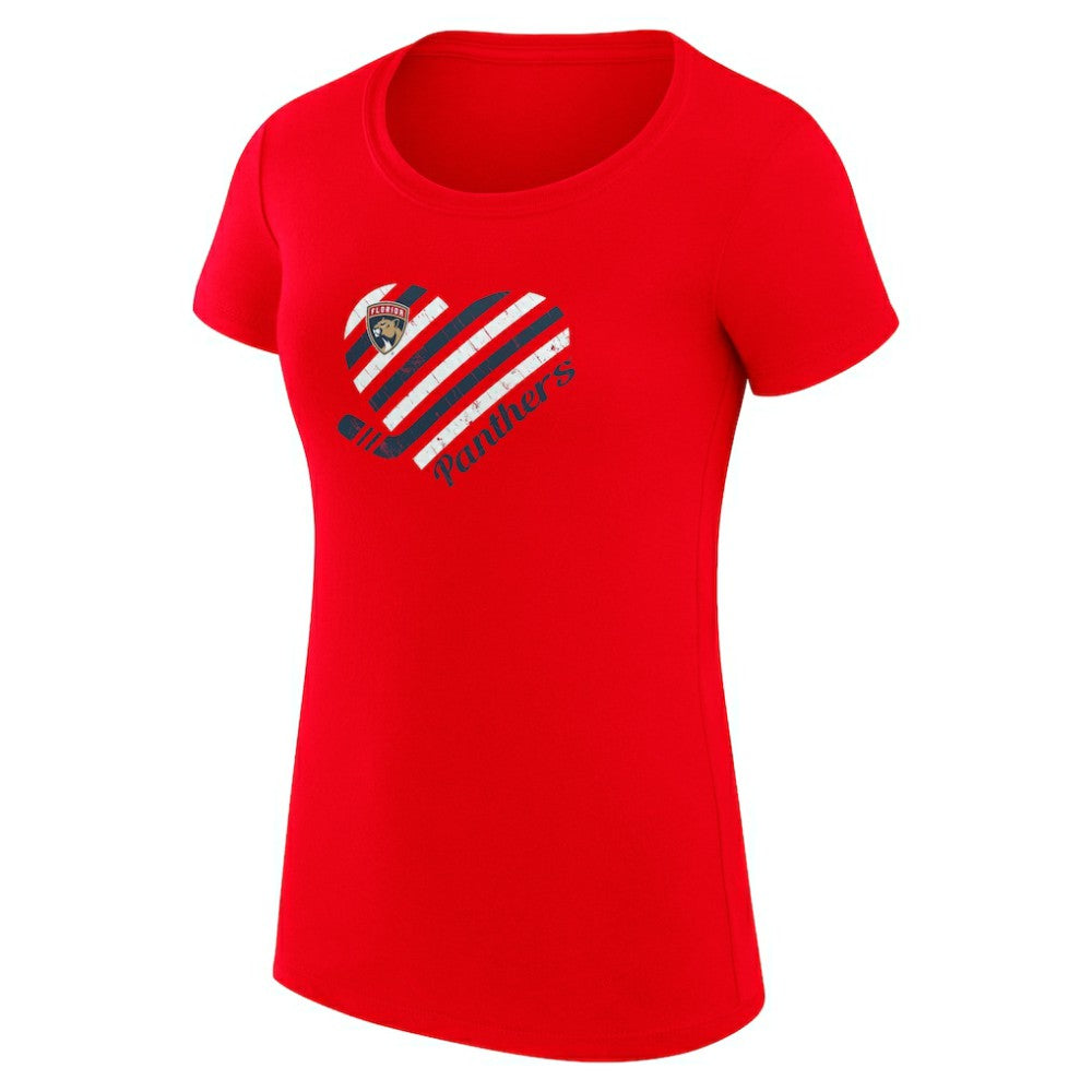 Florida Panthers G-III 4Her by Carl Banks Women's Super-Slim Fit Lightweight Heart T-Shirt On Sale