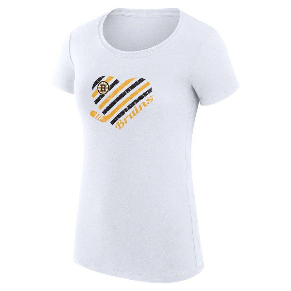 Boston Bruins G-III 4Her by Carl Banks Women's Super-Slim Fit Lightweight Heart T-Shirt For Sale