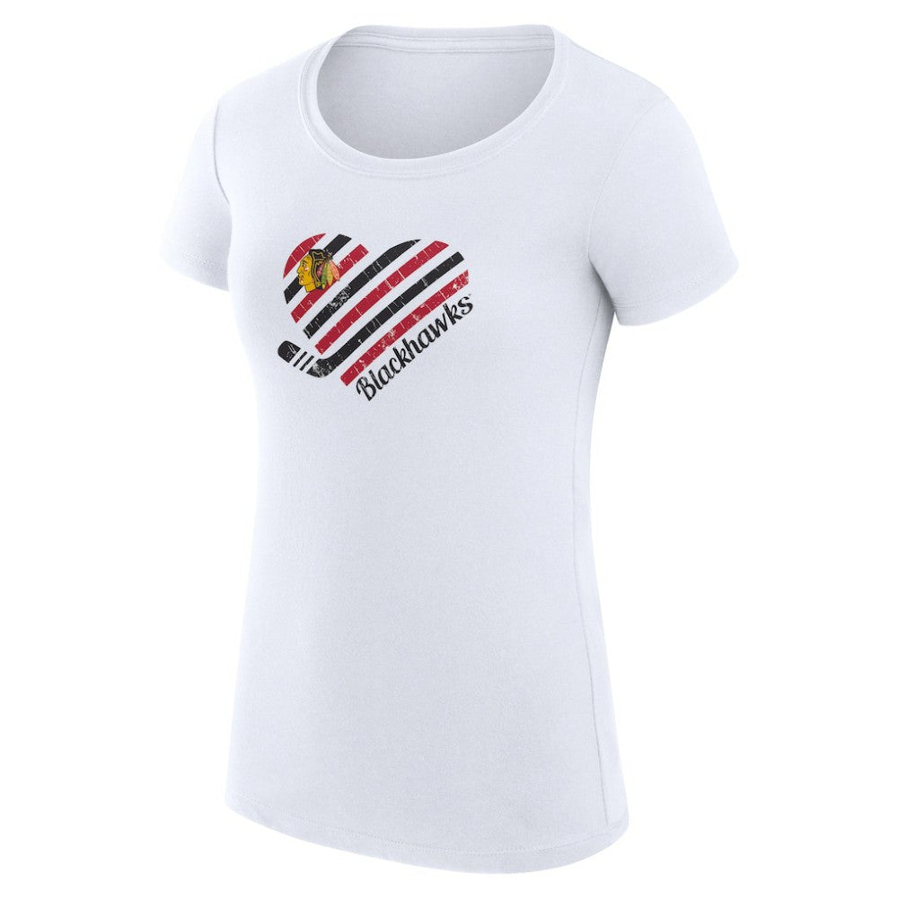 Chicago Blackhawks G-III 4Her by Carl Banks Women's Super-Slim Fit Lightweight Heart T-Shirt Discount