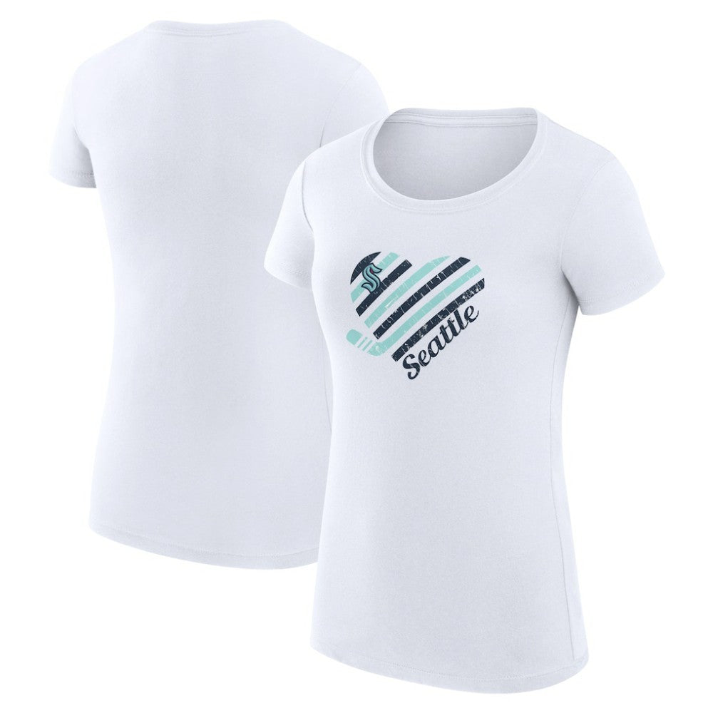 Seattle Kraken G-III 4Her by Carl Banks Women's Super-Slim Fit Lightweight Heart T-Shirt Sale