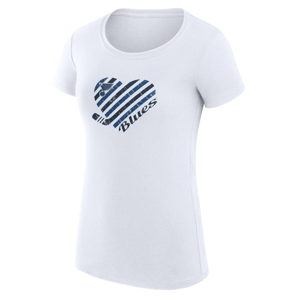 St. Louis Blues G-III 4Her by Carl Banks Women's Super-Slim Fit Lightweight Heart T-Shirt Outlet