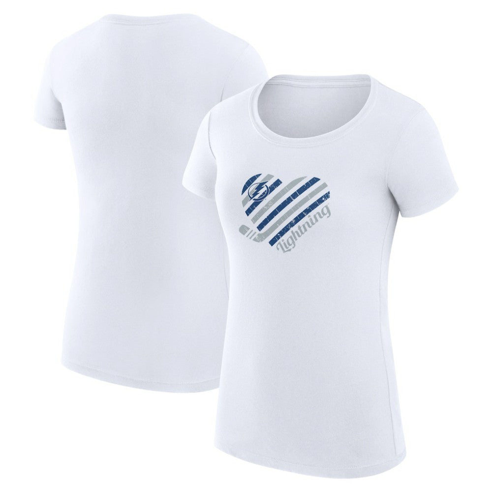 Tampa Bay Lightning G-III 4Her by Carl Banks Women's Super-Slim Fit Lightweight Heart T-Shirt Discount