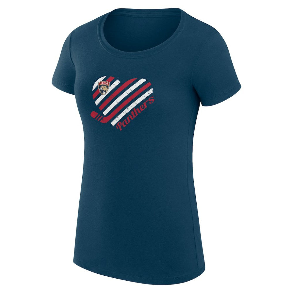 Florida Panthers G-III 4Her by Carl Banks Women's Super-Slim Fit Lightweight Heart T-Shirt Outlet