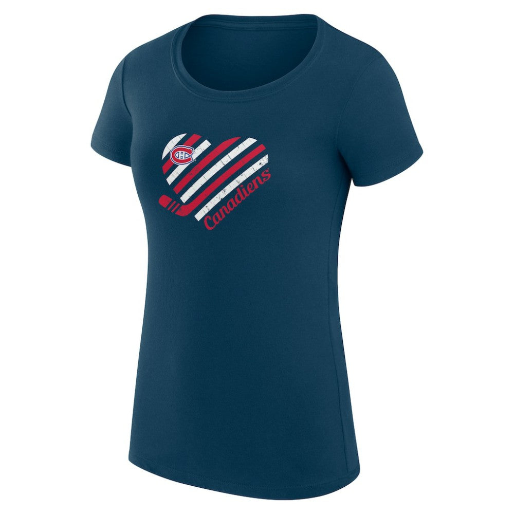 Montreal Canadiens G-III 4Her by Carl Banks Women's Super-Slim Fit Lightweight Heart T-Shirt Discount