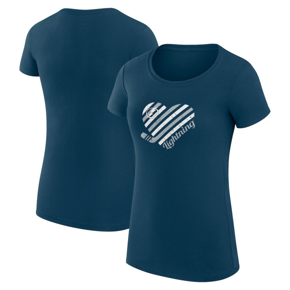 Tampa Bay Lightning G-III 4Her by Carl Banks Women's Super-Slim Fit Lightweight Heart T-Shirt Online