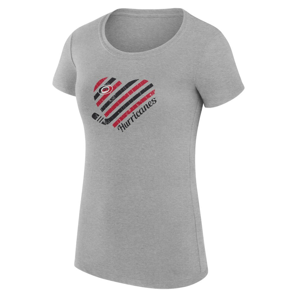 Carolina Hurricanes G-III 4Her by Carl Banks Women's Super-Slim Fit Lightweight Heart T-Shirt On Sale