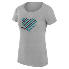 San Jose Sharks G-III 4Her by Carl Banks Women's Super-Slim Fit Lightweight Heart T-Shirt Discount