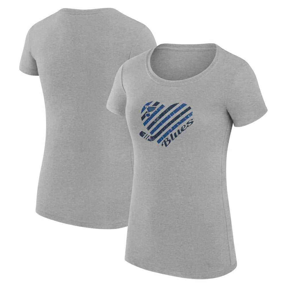 St. Louis Blues G-III 4Her by Carl Banks Women's Super-Slim Fit Lightweight Heart T-Shirt Sale
