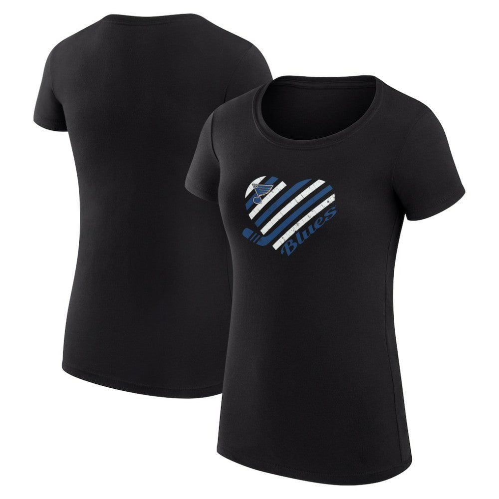 St. Louis Blues G-III 4Her by Carl Banks Women's Super-Slim Fit Lightweight Heart T-Shirt On Sale